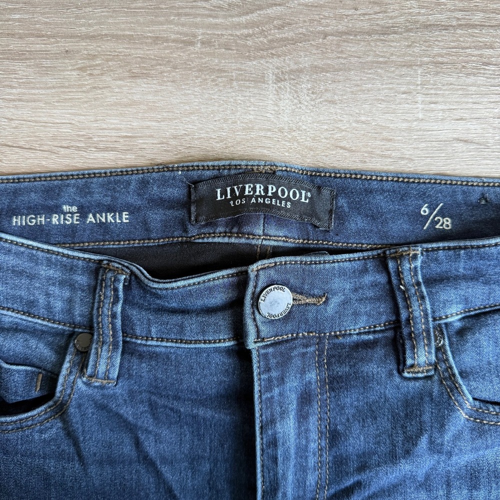 Liverpool‎ Los Angeles High Rise Ankle Skinny Jeans Dark Wash Denim Size 6 28 - Picture 4 of 6